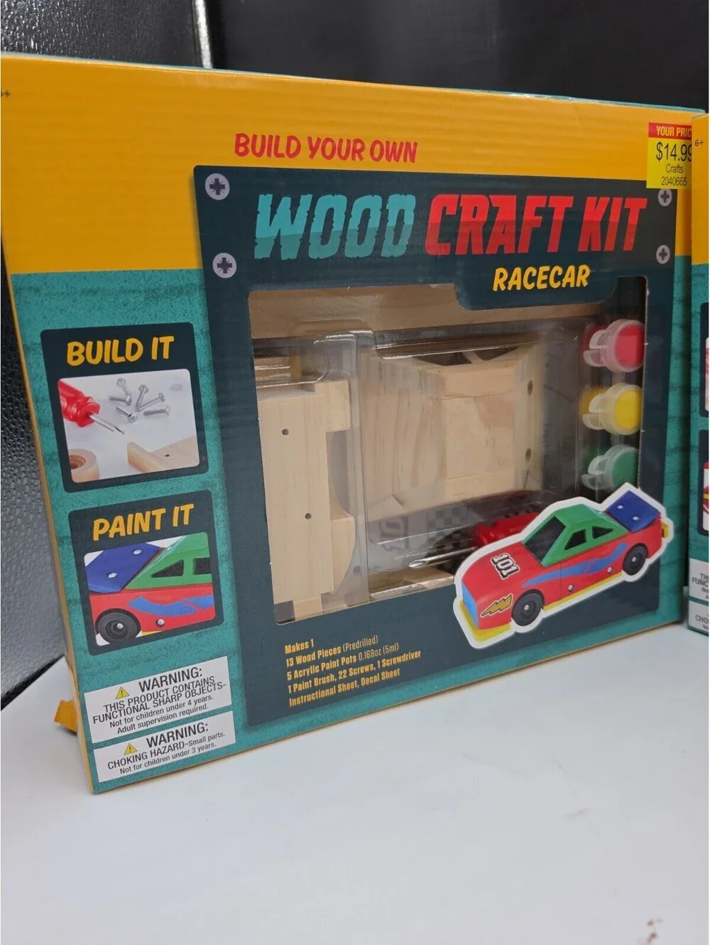 2 Wood Craft Kits Helicopter & Race Car. New